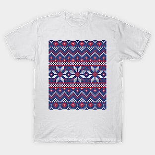 Knitting Xmas Big Snowflake T-Shirt